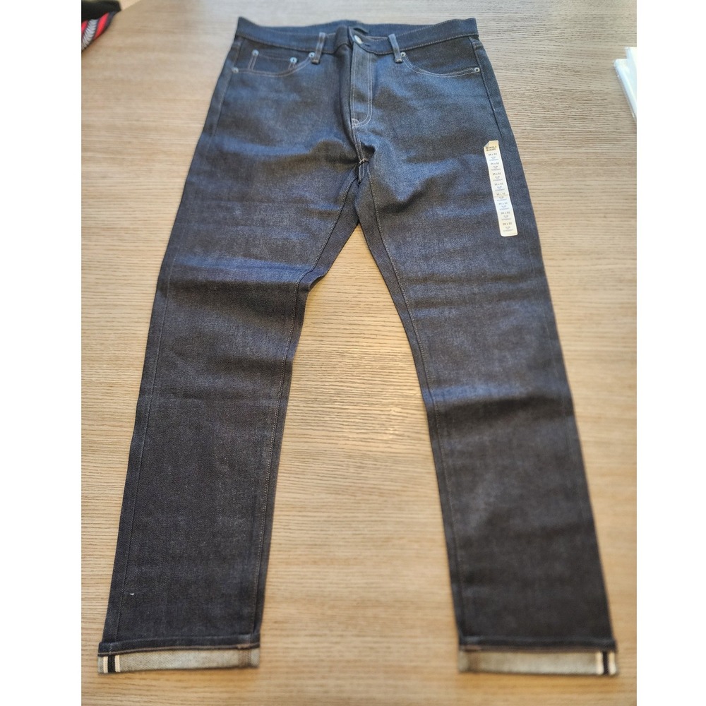 NWT Uniqlo Slim Rigid Straight Selvedge Jeans. Kaihara Denim Indigo. Streetwear